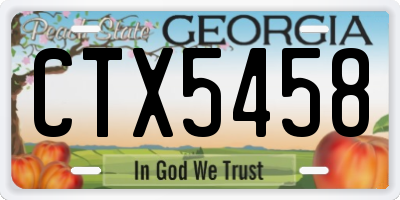 GA license plate CTX5458