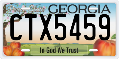 GA license plate CTX5459