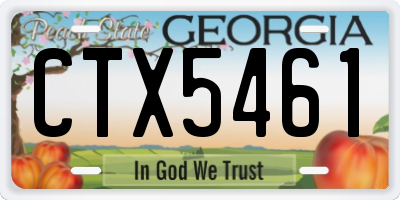 GA license plate CTX5461