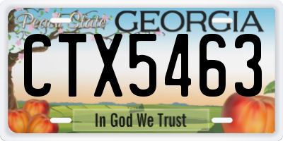 GA license plate CTX5463