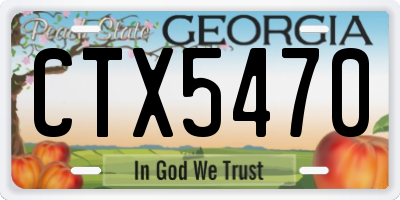 GA license plate CTX5470