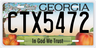 GA license plate CTX5472