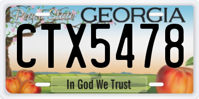 GA license plate CTX5478