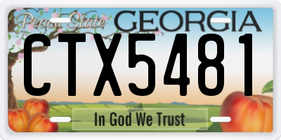 GA license plate CTX5481
