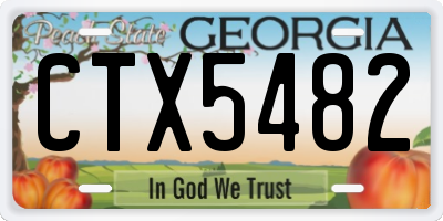 GA license plate CTX5482