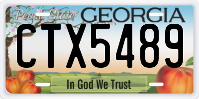 GA license plate CTX5489