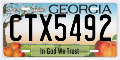 GA license plate CTX5492