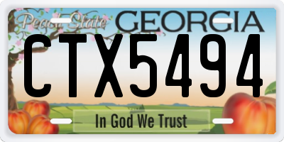 GA license plate CTX5494