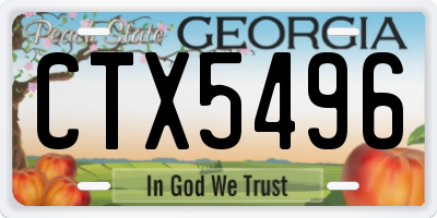 GA license plate CTX5496