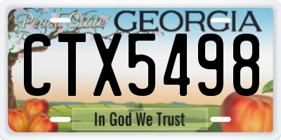 GA license plate CTX5498