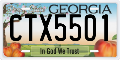 GA license plate CTX5501