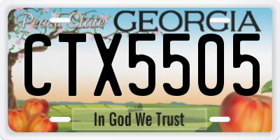 GA license plate CTX5505