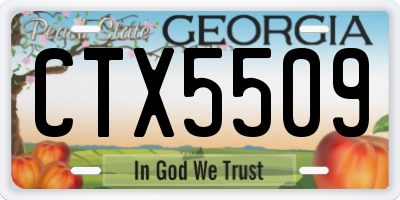 GA license plate CTX5509