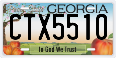 GA license plate CTX5510