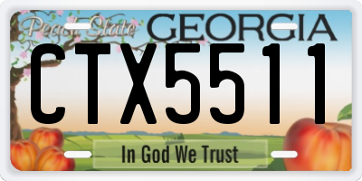 GA license plate CTX5511