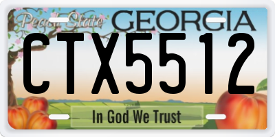 GA license plate CTX5512