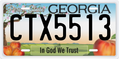 GA license plate CTX5513