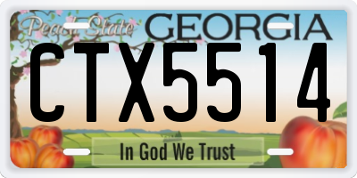 GA license plate CTX5514