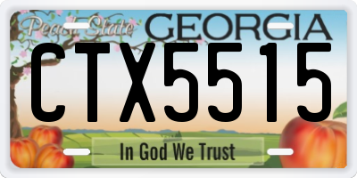 GA license plate CTX5515