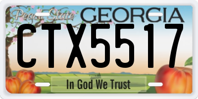 GA license plate CTX5517