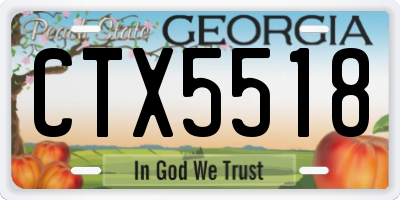 GA license plate CTX5518
