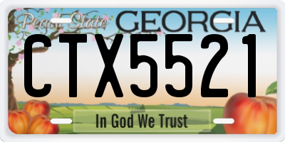 GA license plate CTX5521