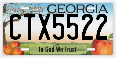 GA license plate CTX5522