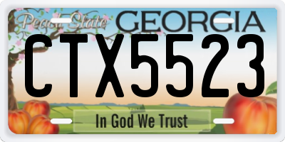 GA license plate CTX5523