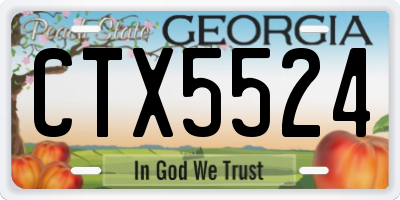 GA license plate CTX5524
