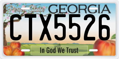 GA license plate CTX5526