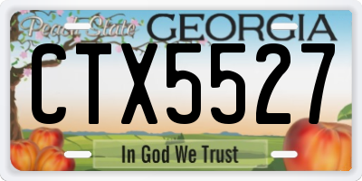 GA license plate CTX5527