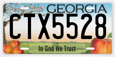 GA license plate CTX5528