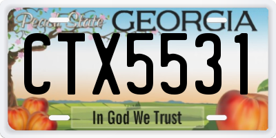 GA license plate CTX5531