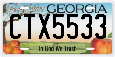 GA license plate CTX5533