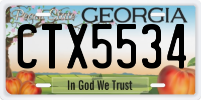 GA license plate CTX5534