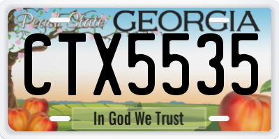 GA license plate CTX5535