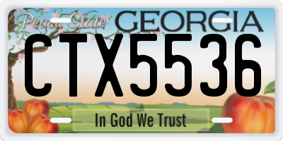 GA license plate CTX5536