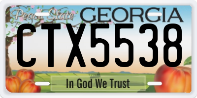 GA license plate CTX5538