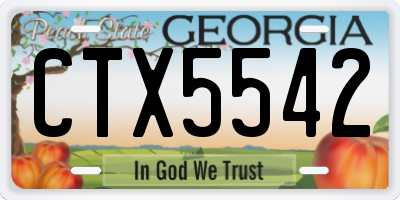 GA license plate CTX5542