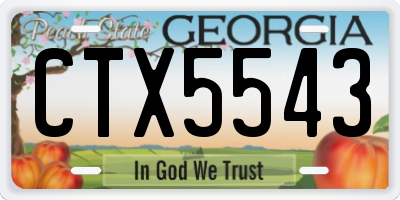 GA license plate CTX5543