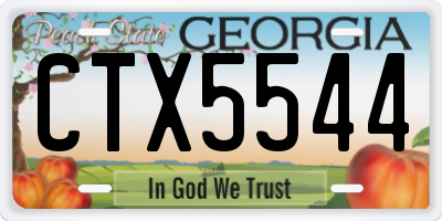 GA license plate CTX5544