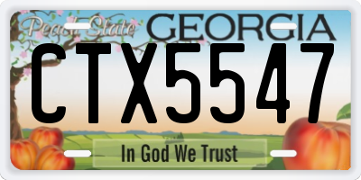 GA license plate CTX5547