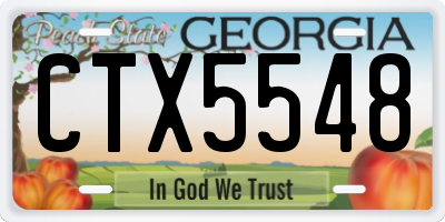 GA license plate CTX5548