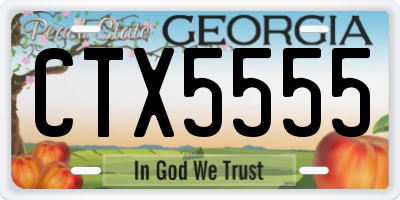 GA license plate CTX5555