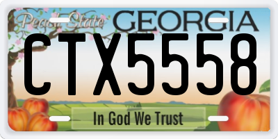 GA license plate CTX5558