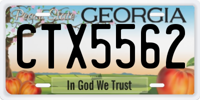 GA license plate CTX5562