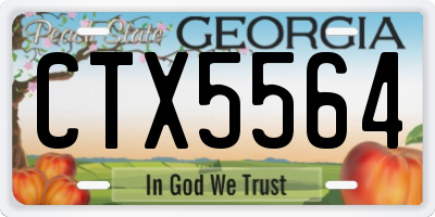 GA license plate CTX5564