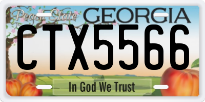 GA license plate CTX5566