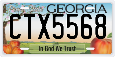 GA license plate CTX5568