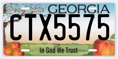 GA license plate CTX5575